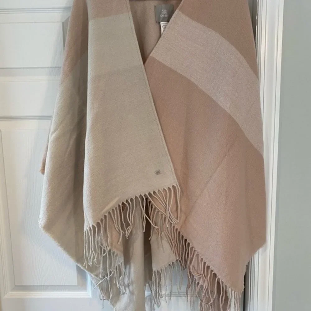 NWT! Soia & Kyo Woven Scarfigan with Fringe - Scarf Shawl Wrap NEW Cardigan